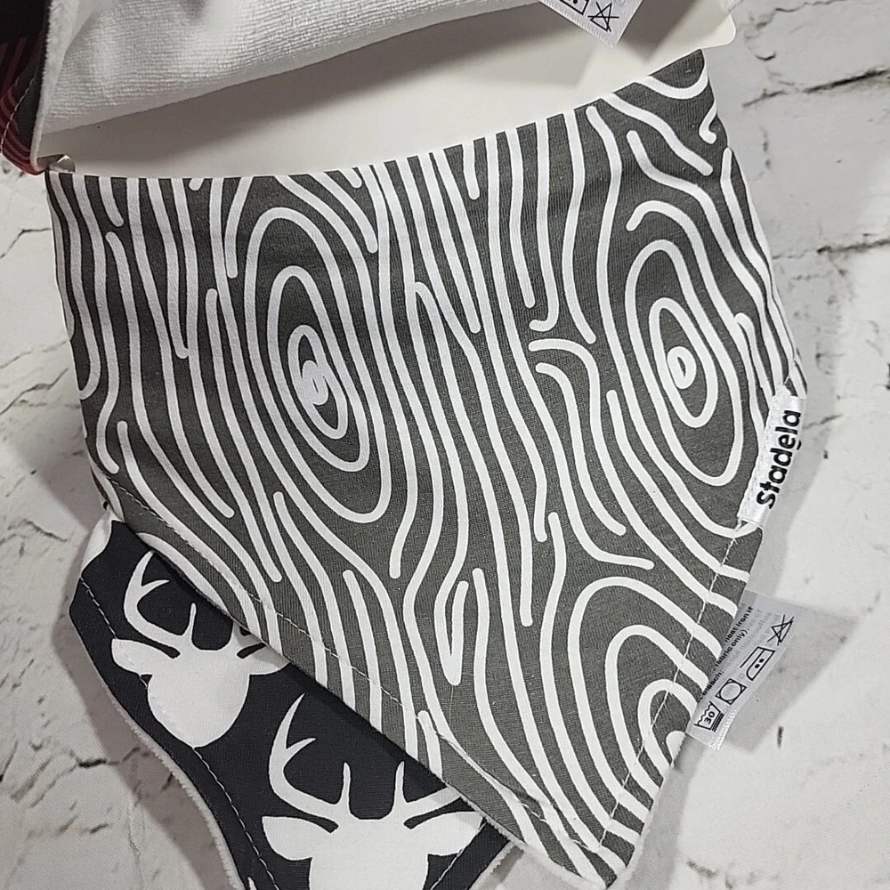 Stadela Bandana Drool Bibs Lumberjack Pack Of 3 (4Pack Missing 1) New On Card